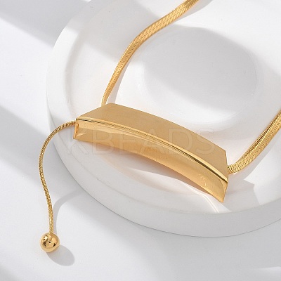 304 Stainless Steel Curved Tube Snake Chain Necklaces for Women NJEW-Z061-04G-02-1