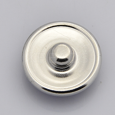 Platinum Plated Brass Glass Flat Round with Tree Jewelry Snap Buttons SNAP-M030-B-37-1