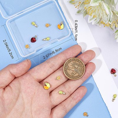 16Pcs 4 Style Brass Enamel Pendants FIND-CN0001-25-1