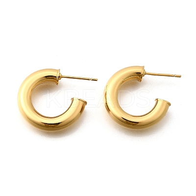 Brass Chunky C-shape Stud Earrings X-EJEW-G297-03C-G-1