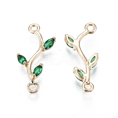 Brass Micro Pave Cubic Zirconia Links Connectors KK-S359-156C-RS-1
