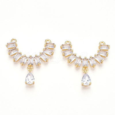 Brass Micro Pave Cubic Zirconia Pendants KK-N254-238G-1