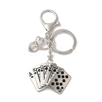 Alloy Playing Card Keychains KEYC-A013-01A-01-1
