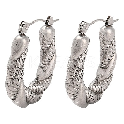 Non-Tarnish 304 Stainless Steel Teardrop Hoop Earrings EJEW-K259-03P-1