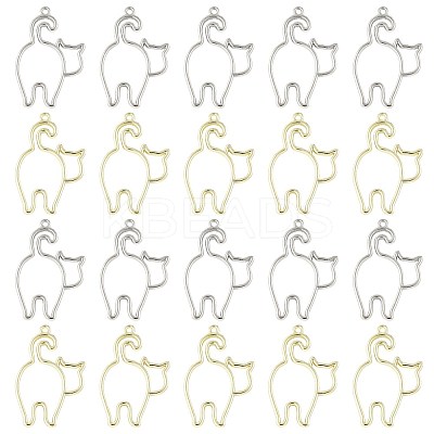 20Pcs 2 Colors Alloy Open Back Bezel Pendants FIND-FS0005-14-1