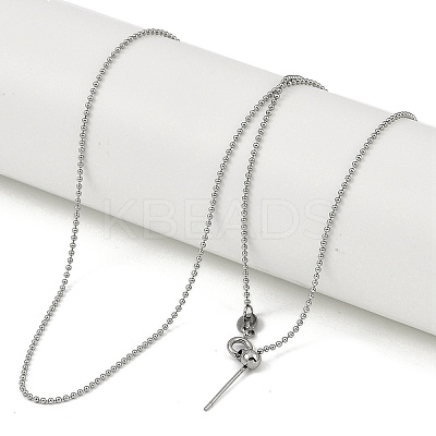 304 Stainless Steel Ball Chains Necklaces NJEW-H042-10P-1