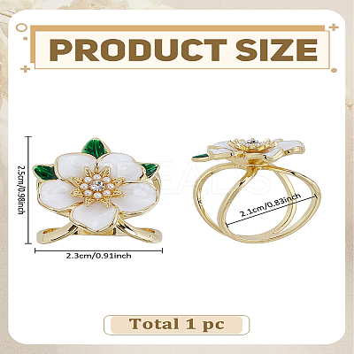 Gardenia Enamel Pins AJEW-WH0604-119-1