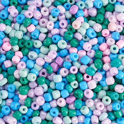 Opaque Glass Round Seed Beads GLAA-TAC0025-07B-01-1