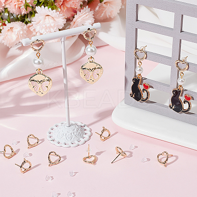16Pcs Brass Stud Earring Findings KK-BBC0004-56-1