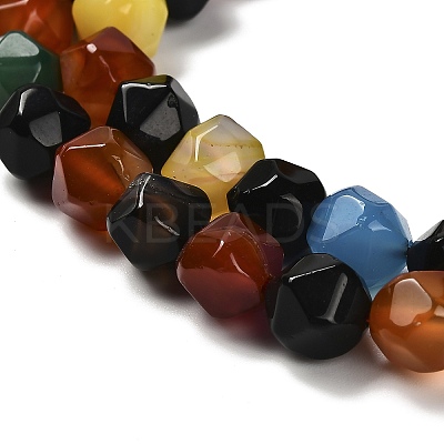 Dyed Natural Agate Beads Strands G-G203-08D-1