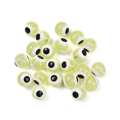 Luminous & Printed Opaque Acrylic Beads LACR-G050-01B-1