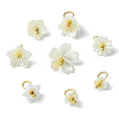 80Pcs 8 Styles ABS Plastic Imitation Pearl Pendants KY-CJ0001-95-1