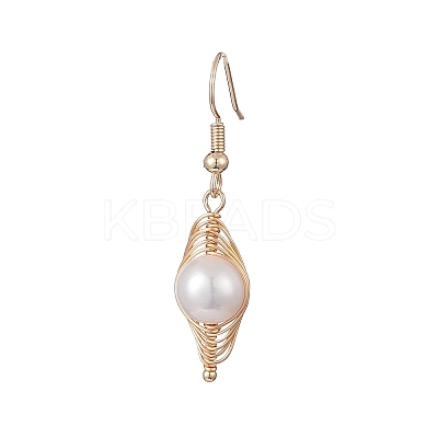 Natural Pearl Pendant Necklace & Dangle Earrings X-SJEW-JS01276-1