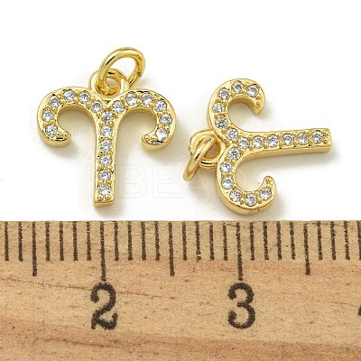 Rack Plating Brass Micro Pave Cubic Zirconia Pendants KK-K386-02G-G-1