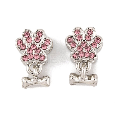 Rack Plating Alloy Rhinestone European Dangle Charms FIND-C055-19P-02-1