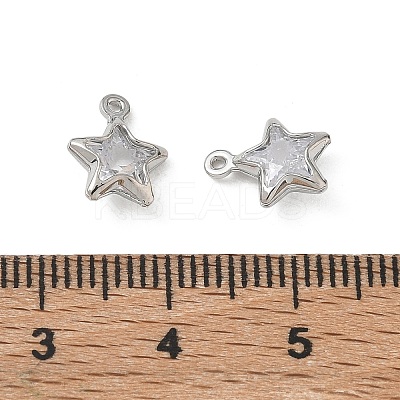 Brass Pave Clear Cubic Zirconia Charms CU-CBAD360-03P-03-1