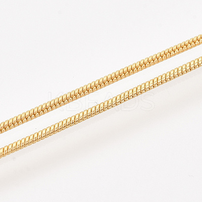 Brass Round Snake Chain Necklace Making MAK-T006-11B-G-1