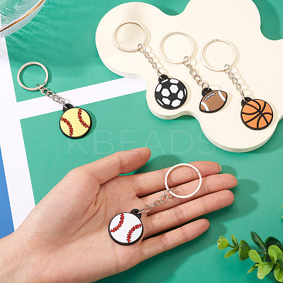5Pcs 5 Styles PVC Plastic Keychains KEYC-TA0001-49-1
