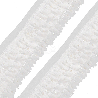 3-Layer Nylon Pleated Lace Trims OCOR-WH0082-40-1