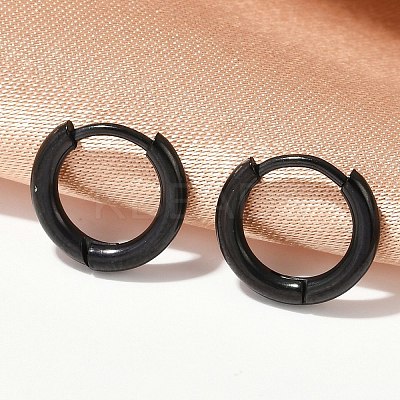202 Stainless Steel Huggie Hoop Earrings EJEW-F111A-11mm-EB-1