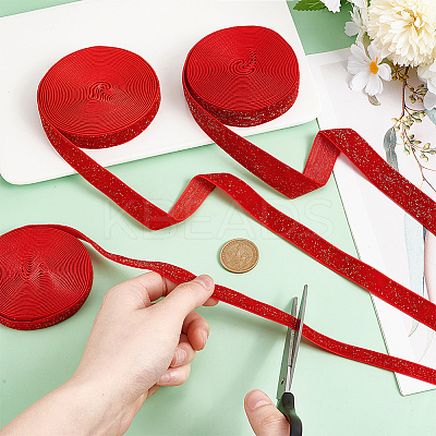 3 Rolls 3 Styles Sparkle Single Face Velvet Ribbons OCOR-PH0004-13-1