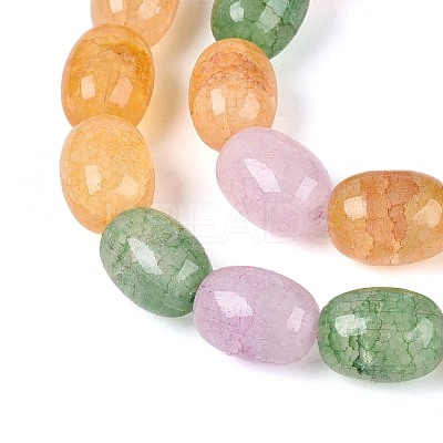 Baking Paint Crackle Glass Beads Strands DGLA-N019-01A-03-1