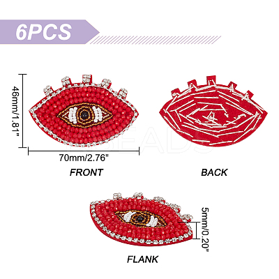 Evil Eye Shape Appliques DIY-WH0401-29-1