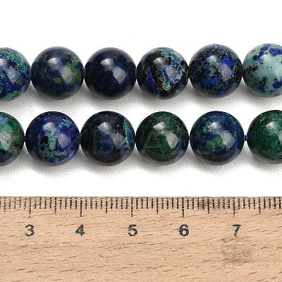 Natural Azurite Beads Strands G-G475-A04-10mm-1