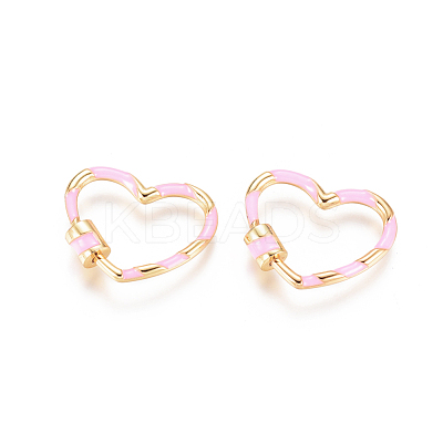 Golden Plated Brass Screw Carabiner Lock Charms KK-L197-01A-1