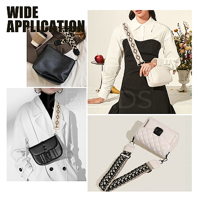 Rhombus Pattern Adjustable Cotton Bag Strap FIND-WH0092-45-1
