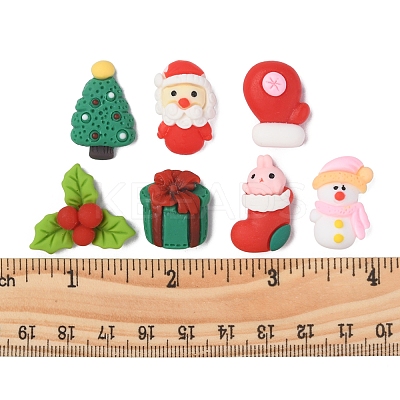 28Pcs 7 Styles Christmas Theme Opaque Resin Cabochons CRES-FS0001-08-1
