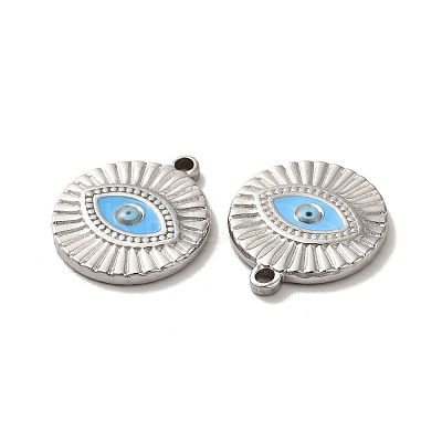 304 Stainless Steel Enamel Pendants STAS-Q001-29P-1