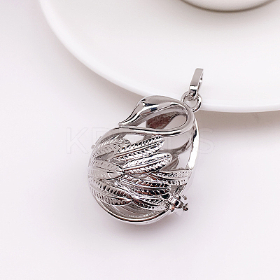 Brass Bead Cage Pendants BECA-PW0002-06P-1