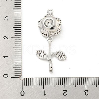 Brass Micro Pave Clear Cubic Zirconia Pendants KK-B096-03P-1
