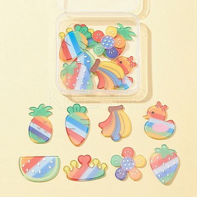 16Pcs 8 Style Acrylic Cabochons MACR-FS0001-46-1