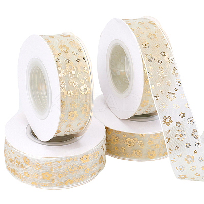 9M Hot Stamping Star Polyester Chiffon Ribbons OCOR-WH20018-11A-1