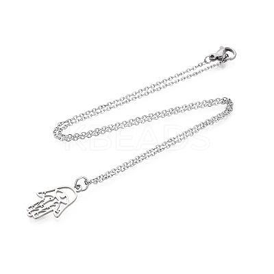 Non-Tarnish 201 Stainless Steel Pendant Necklaces NJEW-T009-JN135-40-1-1