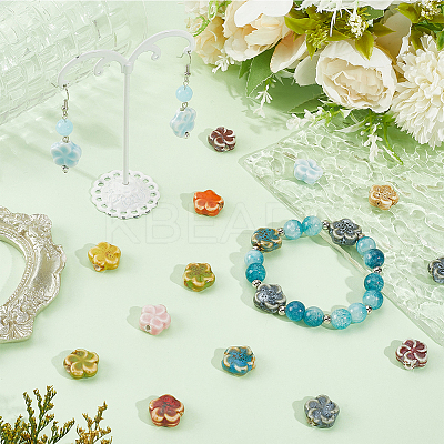 60Pcs 10 Colors Handmade Porcelain Beads for Necklaces Bracelets Making PORC-SC0001-24-1