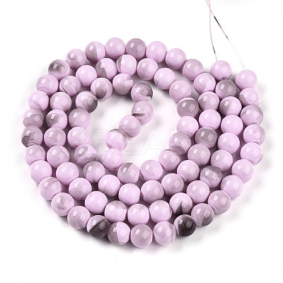 Baking Paint Glass Beads Strands DGLA-N013-10mm-08-1