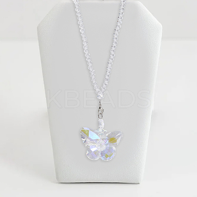 Butterfly Glass Car Hanging Pendant HJEW-DC0001-04-1