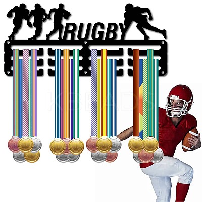 Sports Theme Iron Medal Hanger Holder Display Wall Rack ODIS-WH0055-234-1