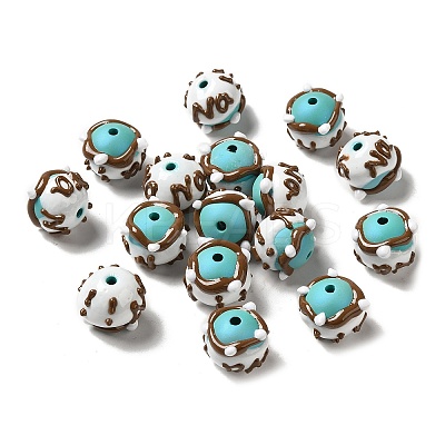 Hand Painted Acrylic with Enamel Beads MACR-K354-38H-1