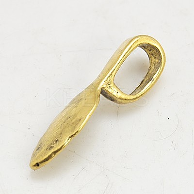 Tibetan Style Alloy Glue-on Flat Pad Bails LS-GLF10728Y-NF-1