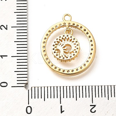 Brass Micro Pave Cubic Zirconia Pendants KK-G519-06G-03-1