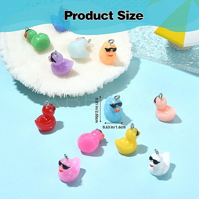 60Pcs 12 Colors Opaque Resin Pendants RESI-SZ0003-28-1