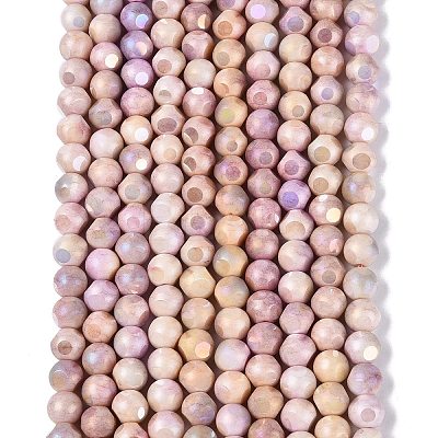 Ombre Effect Dyed Electroplate Opaque Glass Beads Strands EGLA-Q130-01A-21-1