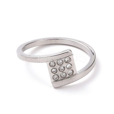 Crystal Rhinestone Square Finger Ring RJEW-D120-14B-P-1