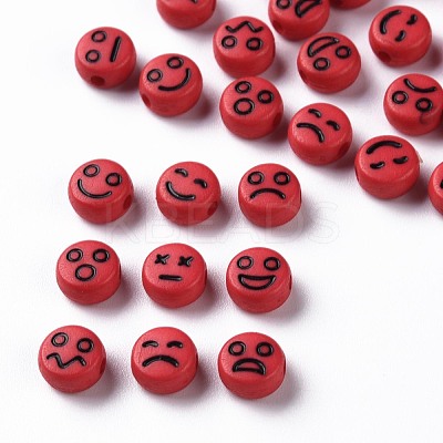 Opaque FireBrick Acrylic Beads MACR-N008-42-C02-1