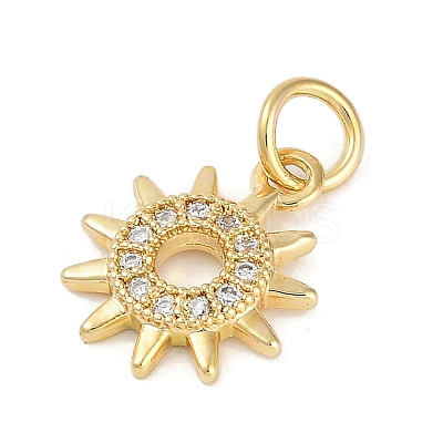 Rack Plating Brass Micro Pave Cubic Zirconia Pendants KK-H509-06G-1