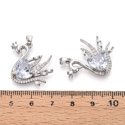 Brass Micro Pave Cubic Zirconia Pendants KK-N264-10A-P-1